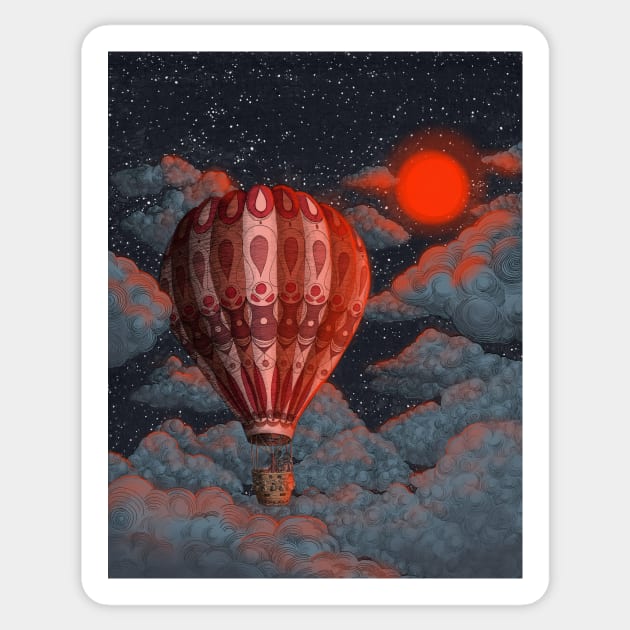 Adventure Awaits - Magical Hot Air Balloon Sticker by ECMazur